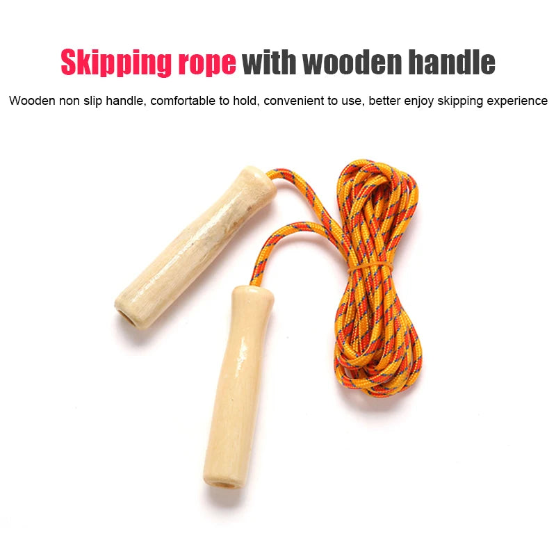 2.5M Skipping Rope Wooden Handle Skipping Rope Adjustable Children&