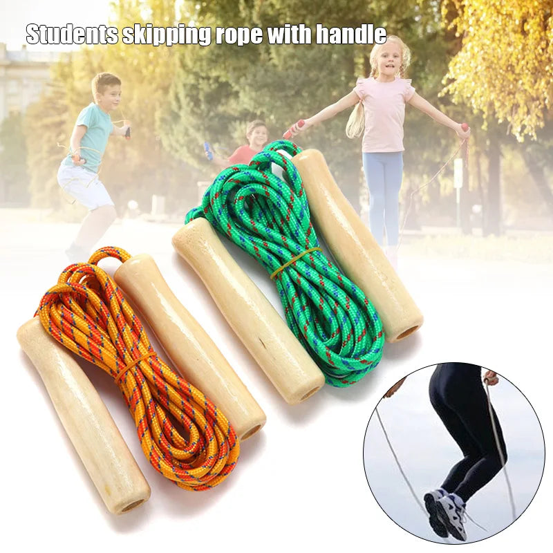 2.5M Skipping Rope Wooden Handle Skipping Rope Adjustable Children&