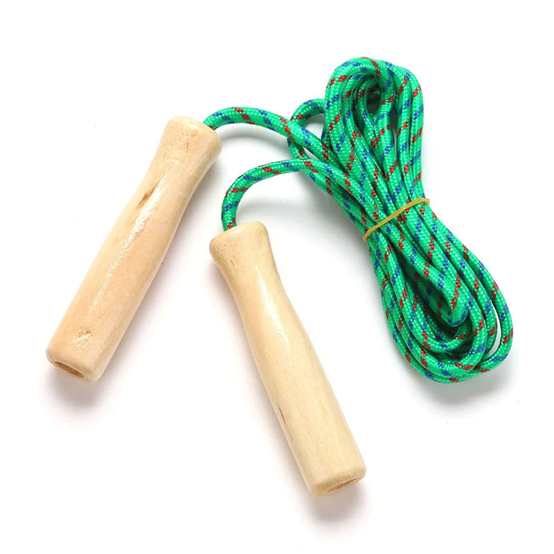2.5M Skipping Rope Wooden Handle Skipping Rope Adjustable Children&