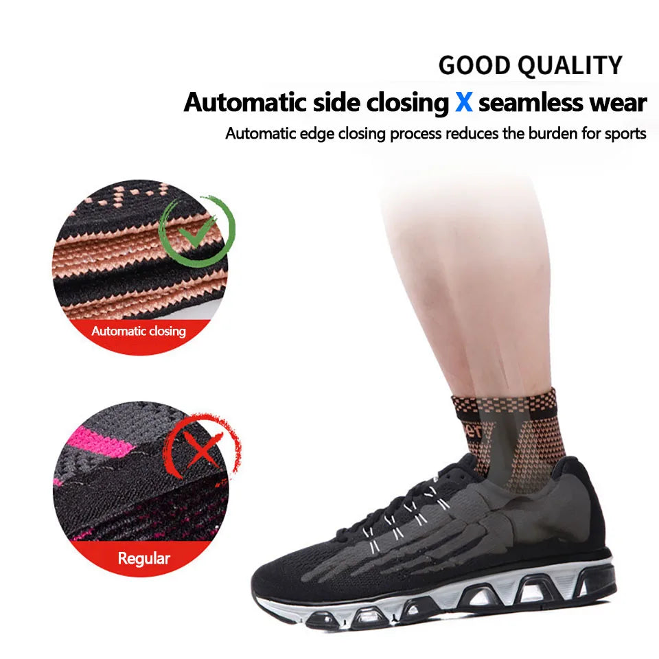 1Pcs Copper Ankle Brace Infused Compression Sleeve Support Ankle Achilles Tendon Pain Relief Plantar Fasciitis Sprained Unisex