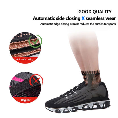 1Pcs Copper Ankle Brace Infused Compression Sleeve Support Ankle Achilles Tendon Pain Relief Plantar Fasciitis Sprained Unisex