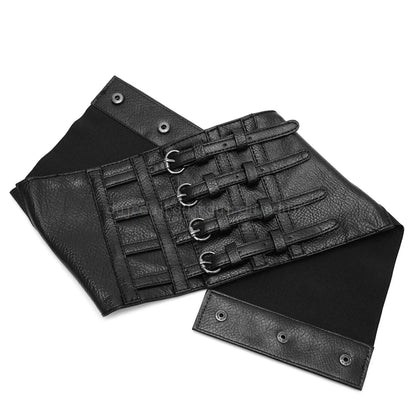 Fashion Retro Lady Waist Shape Corset Wide Elastic Faux Leather Black Belt Stretch Waistband New Au28 19 dropship