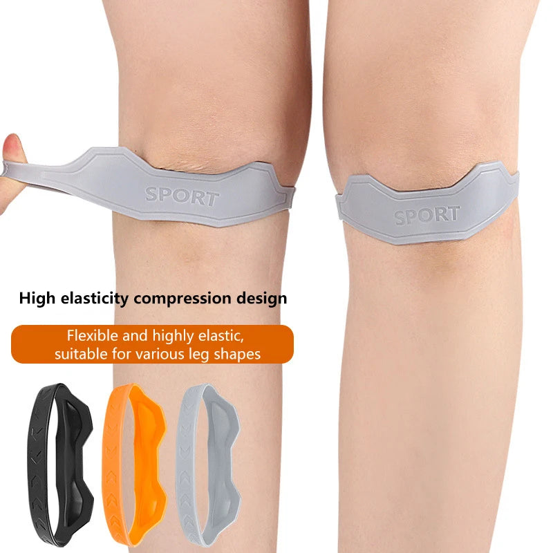 1Pcs Silicone Patella Tendon Knee Straps Knee Support Fixed Protection Patella Knee Strap Highly Elastic Flexible