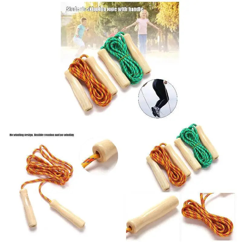 2.5M Skipping Rope Wooden Handle Skipping Rope Adjustable Children&
