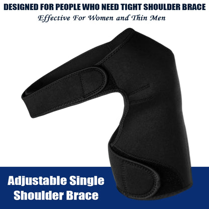 SPOSAFE Adjustable Gym Sports Care Single Shoulder Support Back Brace Guard Strap Wrap Belt Band Pads Black Bandage Men &amp; Women