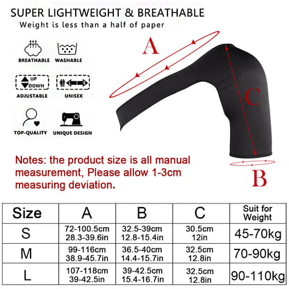 SPOSAFE Adjustable Gym Sports Care Single Shoulder Support Back Brace Guard Strap Wrap Belt Band Pads Black Bandage Men &amp; Women