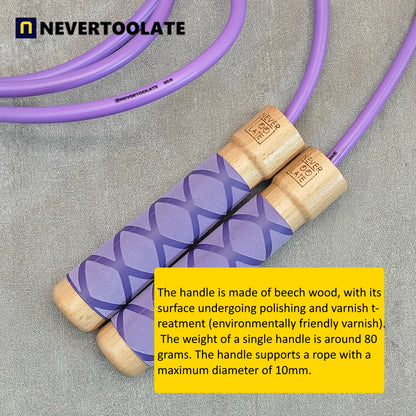 370g to 500 gram  heavy 8mm 10mm thick super long 3.2 meters rope length between handles wood handle jump rope with ball bearing