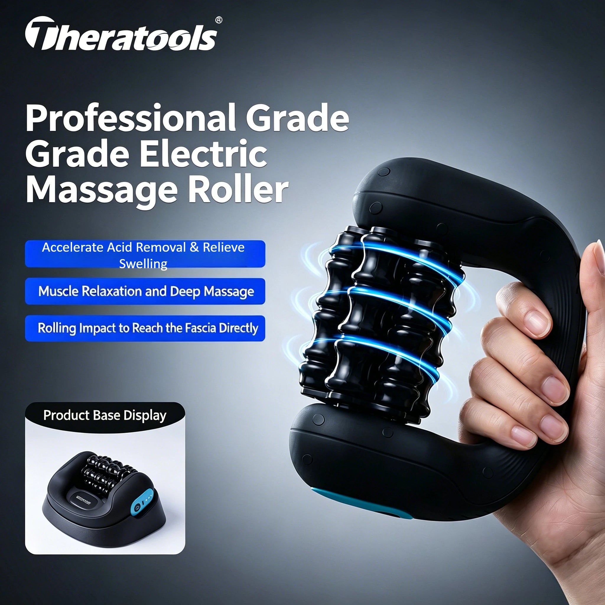 Electirc Roller Massage Deep Tissue Muscle Massage Roller Body Relaxation Relief Back Foot Leg Masajeador Fascia Roller Massage