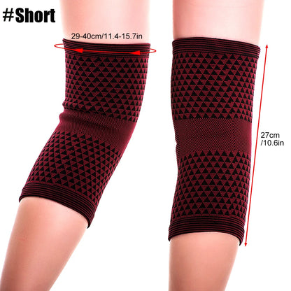 2Pcs/Pair Tourmaline Magnetic Warm Knee Pads High Elastic Knee Protector Leg Support Sleeves for Rheumatoid Arthritis