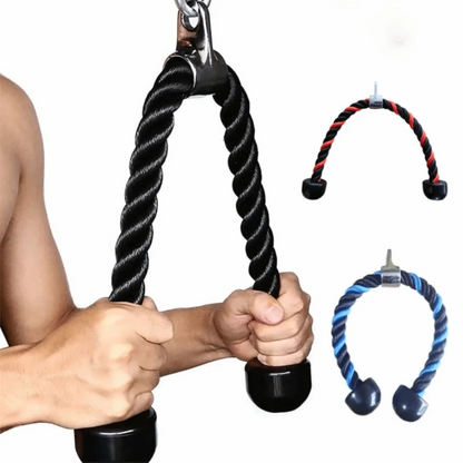 Coated Nylon Tricep Rope Pull Down Cable 70/90cm Multi-color Gym Pull Down Rope Double Head Non-Slip Tricep Rope Cable