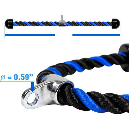 Triceps Rope Pull Down Cable Rope Tricep Cord Workout Exercise Back Fitness Strength Bodybuilding Training Gym Equipment Unisex