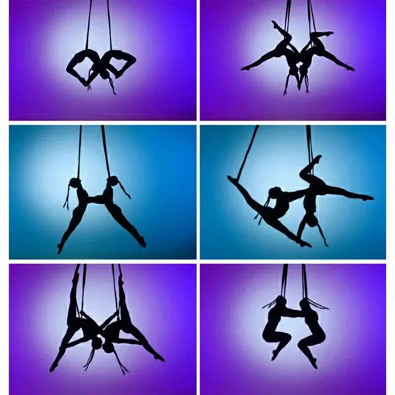 double loop Aerial Loops Aerial Straps Ropes 2 Meters suspension rope beltAerial Acrobatics Body Loop Trap Circus Apparatuses