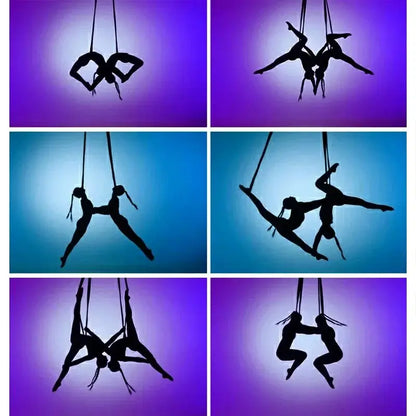 double loop Aerial Loops Aerial Straps Ropes 2 Meters suspension rope beltAerial Acrobatics Body Loop Trap Circus Apparatuses