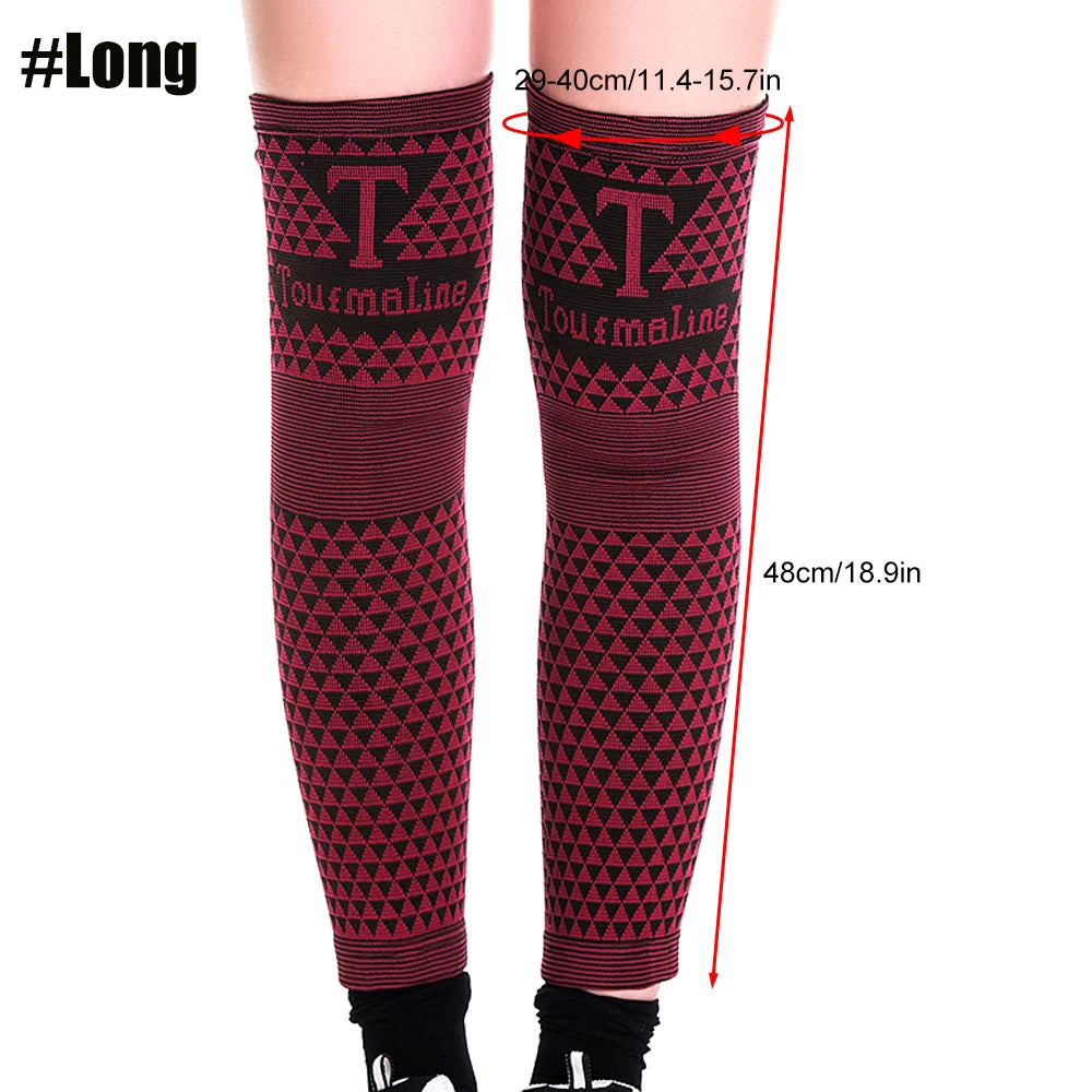 2Pcs/Pair Tourmaline Magnetic Warm Knee Pads High Elastic Knee Protector Leg Support Sleeves for Rheumatoid Arthritis