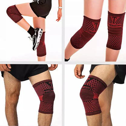 2Pcs/Pair Tourmaline Magnetic Warm Knee Pads High Elastic Knee Protector Leg Support Sleeves for Rheumatoid Arthritis