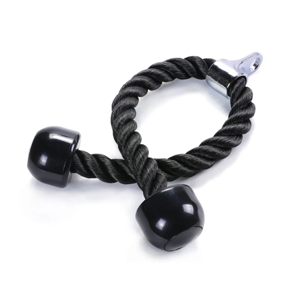Coated Nylon Tricep Rope Pull Down Cable 70/90cm Multi-color Gym Pull Down Rope Double Head Non-Slip Tricep Rope Cable